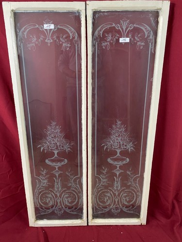Antike glasscheibe - 2x,